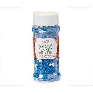 Snow Flakes Treat Toppers Cupcake/Cookie Decorations Sugar 2.75 oz jar Christmas